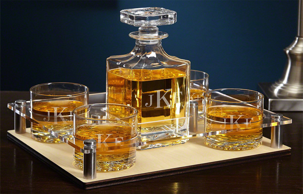 Monogram Whiskey Serving Set